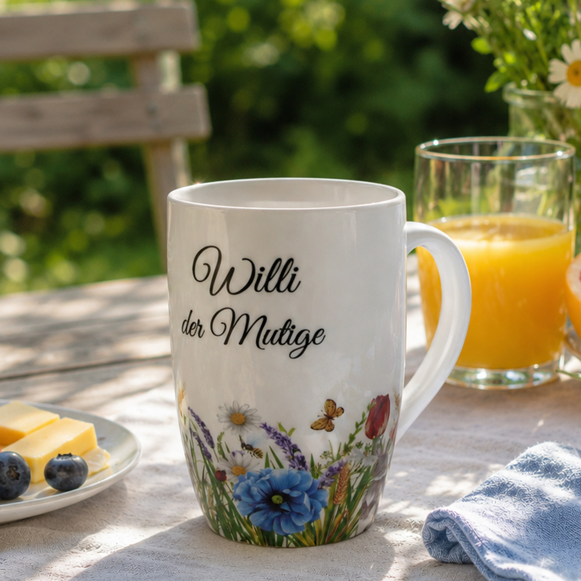 Namenstasse Blumenwiese Sommerfrühstück