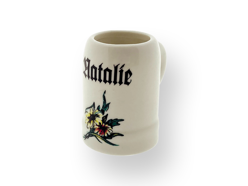 Schnapsstamper mit Namen und Blumen