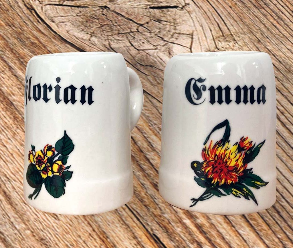 Schnapsstamper mit Namen und Blumen