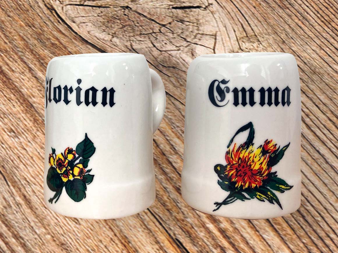 Schnapsstamper mit Namen und Blumen